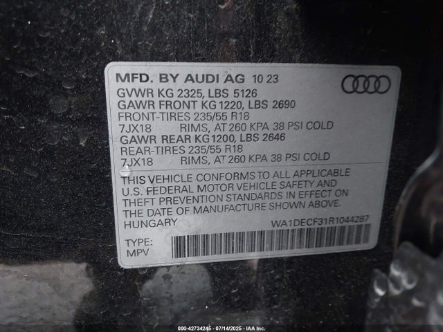 2024 AUDI Q3 WA1DECF31R1044287 Photo 8