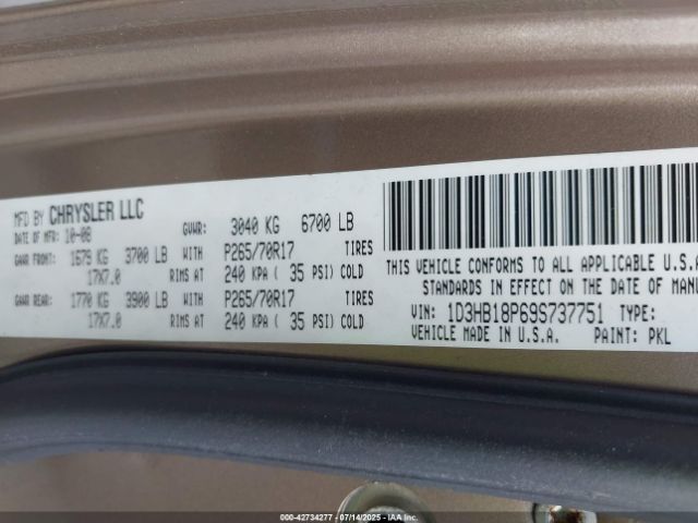 2009 DODGE RAM 1500 1D3HB18P69S737751 Photo 8