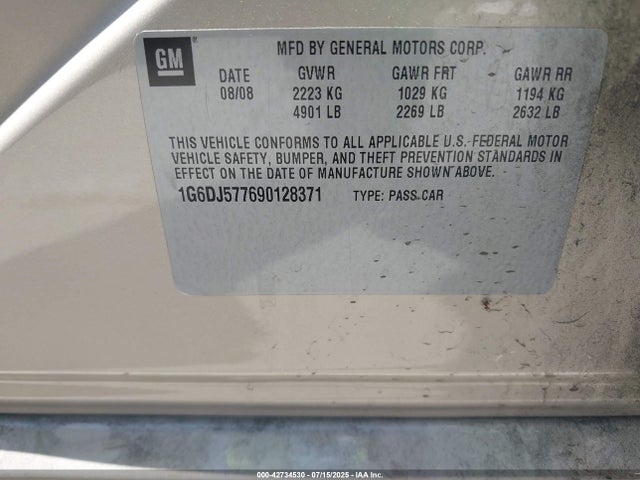 2009 CADILLAC CTS 1G6DJ577690128371 Photo 8