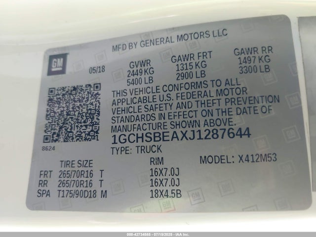 Chevrolet lcv - spark ignited direct injection, variable valve timing, dcvcp, e85 max, e0-e100, alum 2018 1GCHSBEAXJ1287644 Image 9