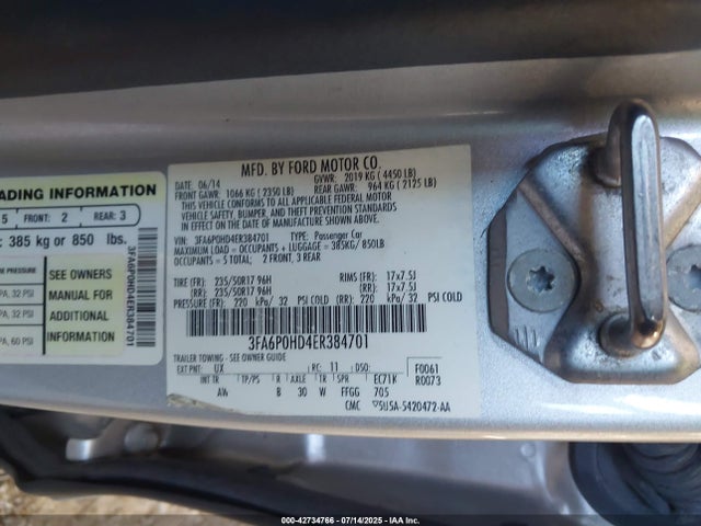 Ford 2014 2014 3FA6P0HD4ER384701 Image 9