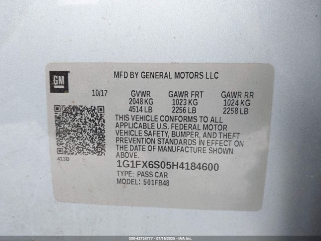 2017 CHEVROLET BOLT EV 1G1FX6S05H4184600 Photo 8