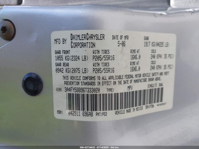 2006 CHRYSLER PT CRUISER 3A4FY58B96T333020 Photo 8