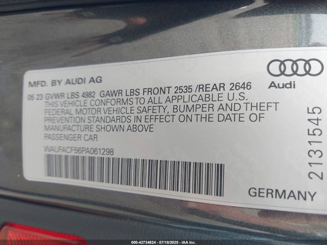 2023 AUDI A5 SPORTBACK WAUFACF56PA061298 Photo 8
