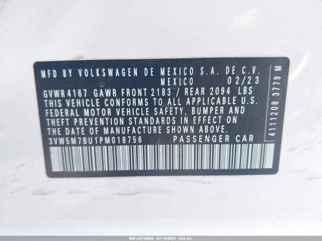 Volkswagen tsi 2023 3VW5M7BU1PM018756 Image 9