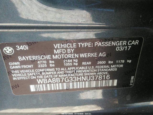 2017 BMW 340I WBA8B7G33HNU37816 Photo 8