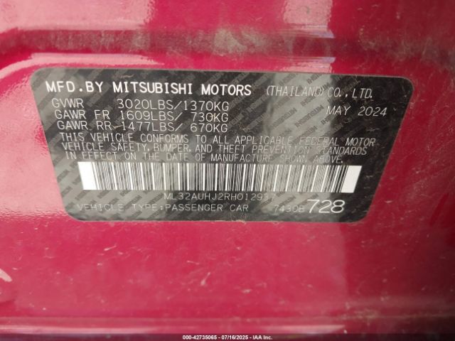 2024 MITSUBISHI MIRAGE ML32AUHJ2RH012937 Photo 8