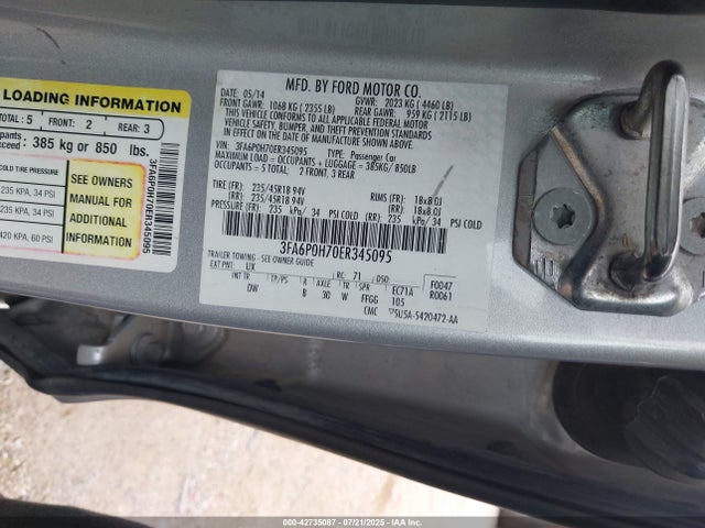 3FA6P0H70ER345095 Ford 2014