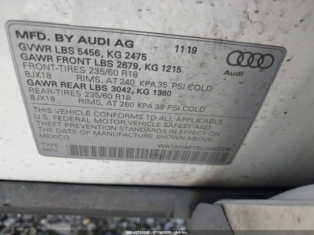 2020 AUDI Q5 WA1ANAFY5L2042336 Photo 8