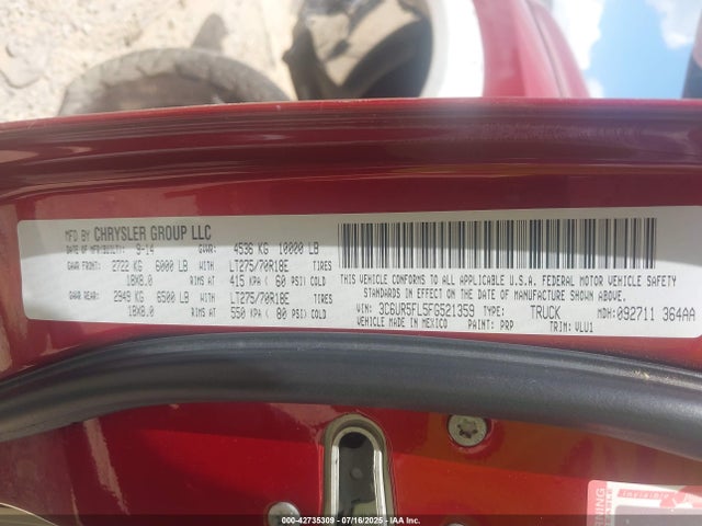 3C6UR5FL5FG521359 RAM 2500