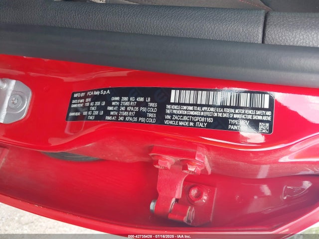 ZACCJBCT1GPD81163 Jeep 2016