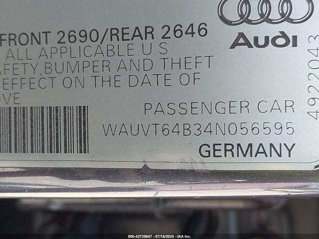 2004 AUDI A6 WAUVT64B34N056595 Photo 8
