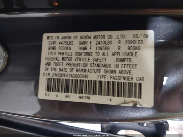 2010 ACURA TSX JH4CU2F69AC000649 Photo 8