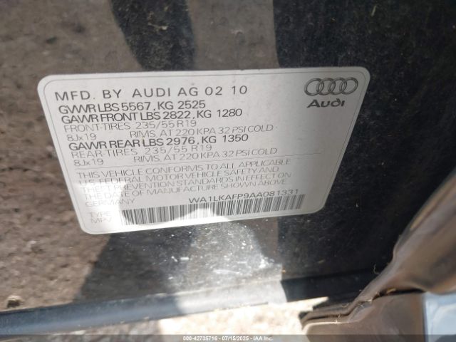2010 AUDI Q5 WA1LKAFP9AA081331 Photo 8