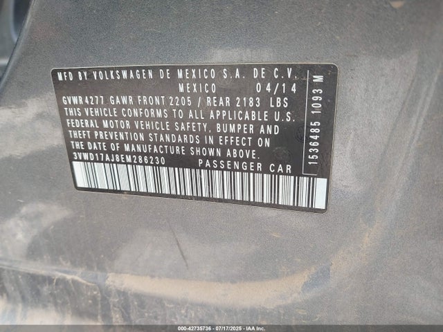3VWD17AJ8EM286230 Volkswagen Jetta