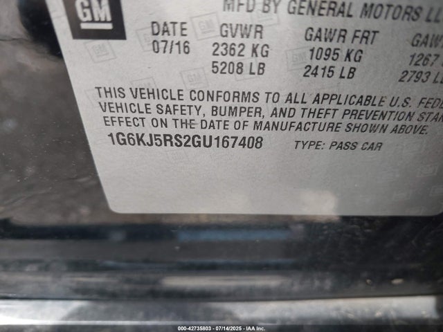 2016 CADILLAC CT6 1G6KJ5RS2GU167408 Photo 8