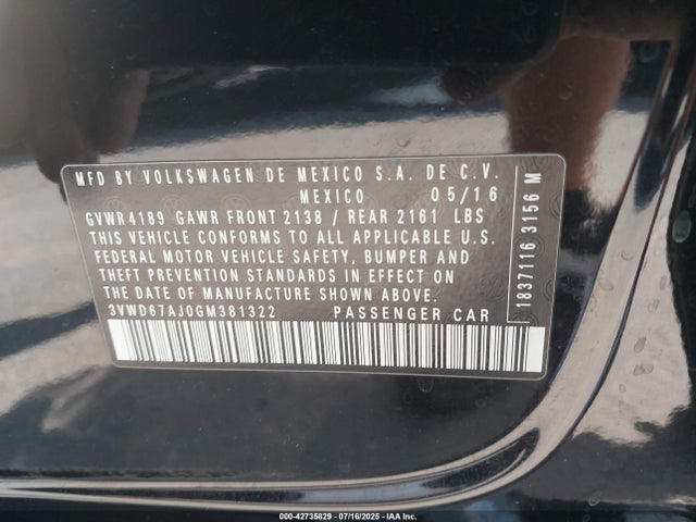 3VWD67AJ0GM381322 Volkswagen 1.4t
