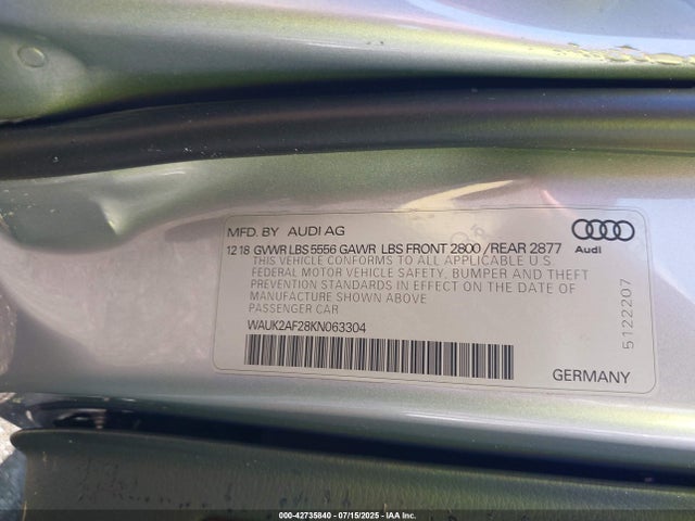 2019 AUDI A6 WAUK2AF28KN063304 Photo 8