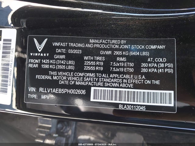 Vinfast Vf 8 Eco 2023 RLLV1AEB5PH002606 Image 9