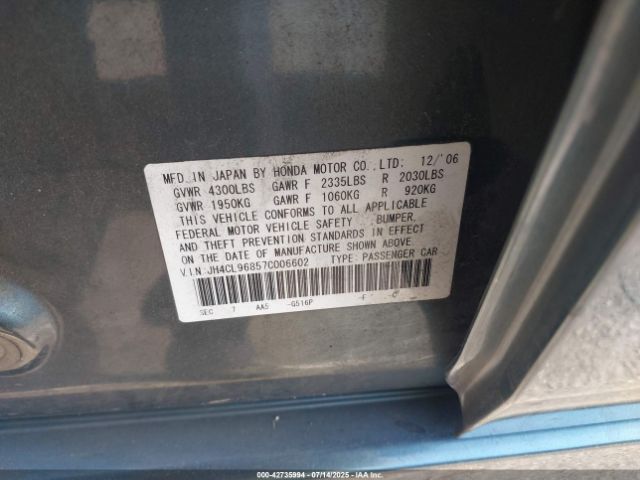 2007 ACURA TSX JH4CL96857C006602 Photo 8