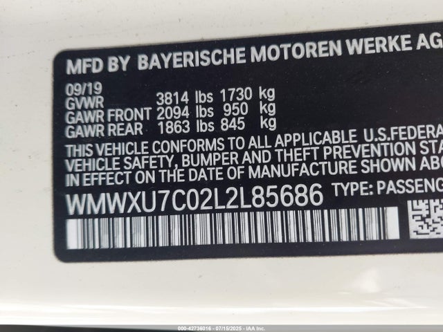 Mini 2020 2020 WMWXU7C02L2L85686 Image 9