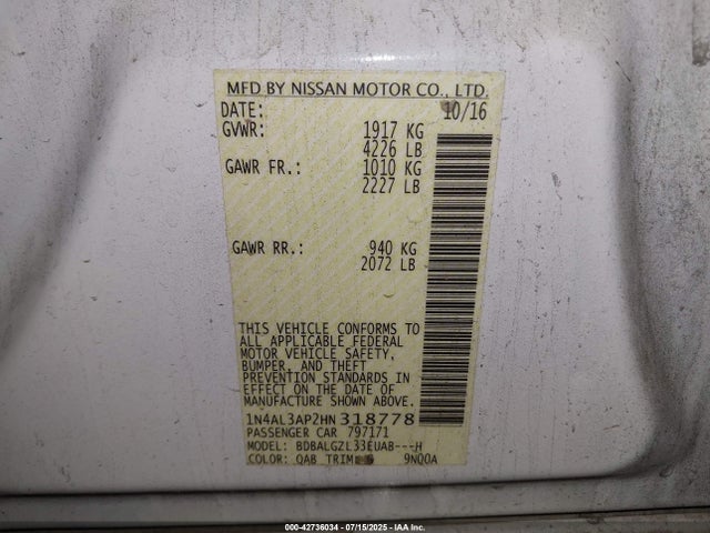 1N4AL3AP2HN318778 Nissan 2017