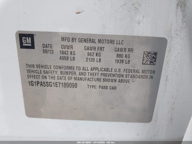 1G1PA5SG1E7189090 Chevrolet lwe