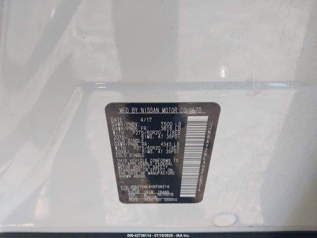 JN8AY2NE4H9706218 Nissan 2017