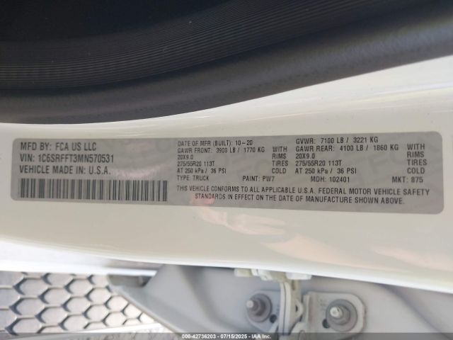 2021 RAM 1500 1C6SRFFT3MN570531 Photo 8