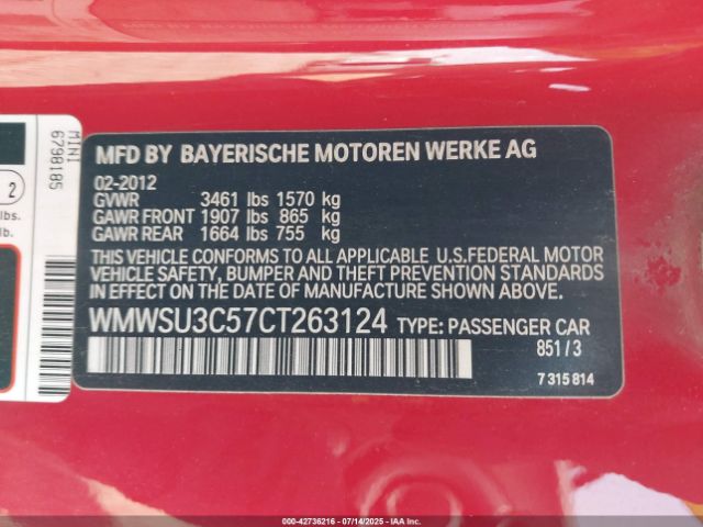 2012 MINI COOPER WMWSU3C57CT263124 Photo 8