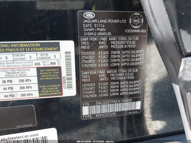 Land Rover 2014 2014 SALGS2TF6EA156929 Image 9