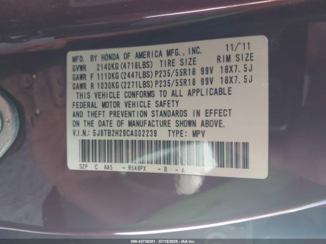 2012 ACURA RDX 5J8TB2H29CA002239 Photo 8