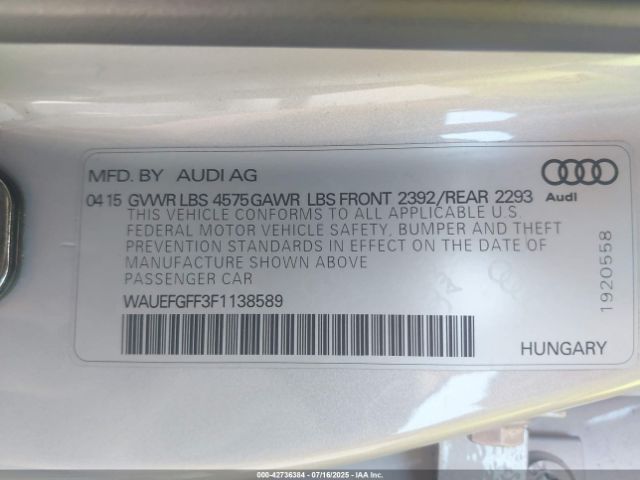 2015 AUDI A3 WAUEFGFF3F1138589 Photo 8