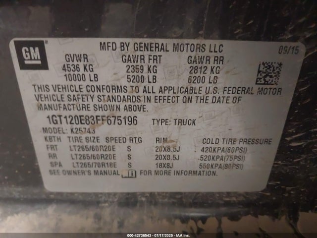 1GT120E83FF675196 GMC lml