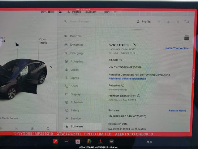 5YJYGDEE4MF256319 Tesla 2021