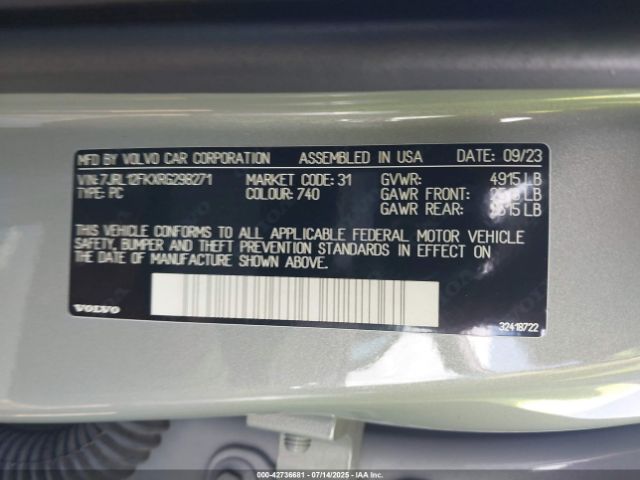 2024 VOLVO S60 7JRL12FKXRG298271 Photo 8