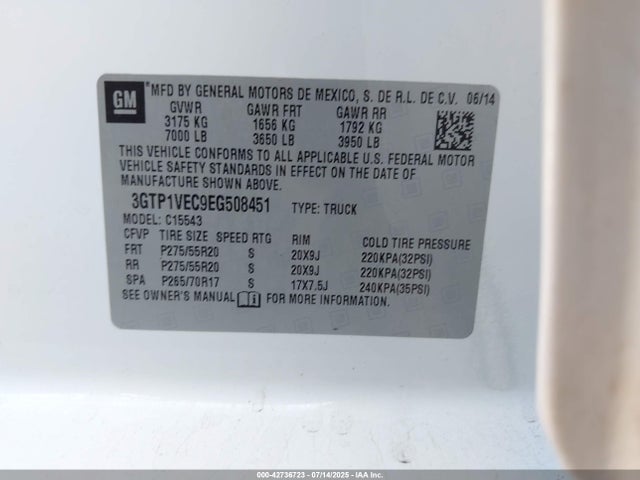3GTP1VEC9EG508451 GMC l83 - vvt, afm (active fuel management), aluminum