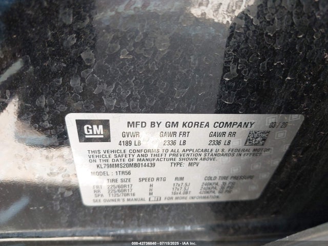 KL79MMS20MB014439 Chevrolet lih - e0-15, di, l3, vvt, alum, css prime