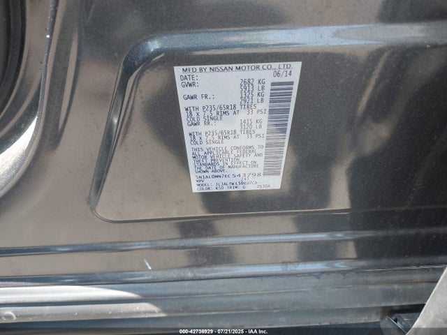 5N1AL0MN7EC543798 Infiniti QX60