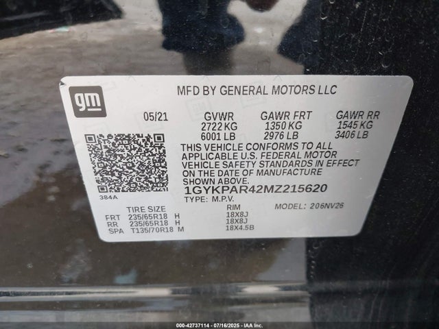 2021 CADILLAC XT6 1GYKPAR42MZ215620 Photo 8