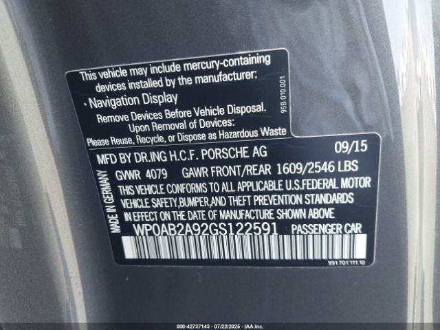 2016 PORSCHE 911 WP0AB2A92GS122591 Photo 8