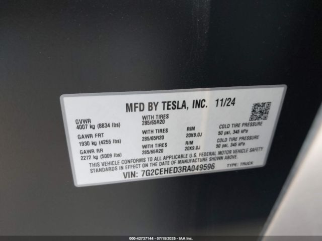 2024 TESLA CYBERTRUCK 7G2CEHED3RA049596 Photo 8