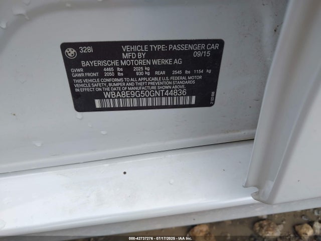 BMW 328I 2016 WBA8E9G50GNT44836 Image 9