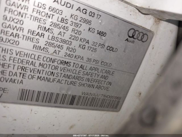 2017 AUDI Q7 WA1VAAF71HD051969 Photo 8