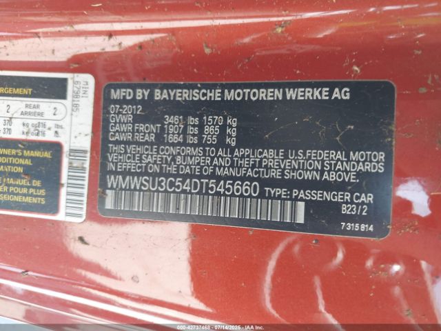 2013 MINI HARDTOP WMWSU3C54DT545660 Photo 8