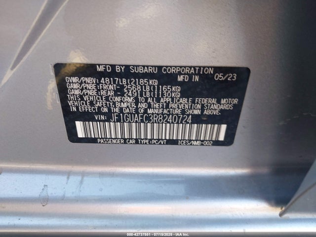JF1GUAFC3R8240724 Subaru na