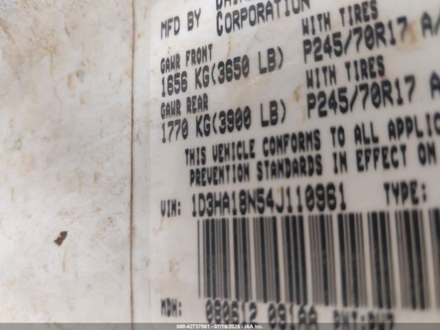 2004 DODGE RAM 1500 1D3HA18N54J110961 Photo 8