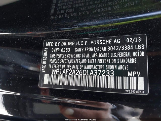 Продаж на аукціоні авто 2013 Porsche Cayenne Diesel, vin: WP1AF2A26DLA37233, номер лоту: 42737562