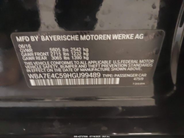 2017 BMW 740I WBA7E4C59HGU99489 Photo 8