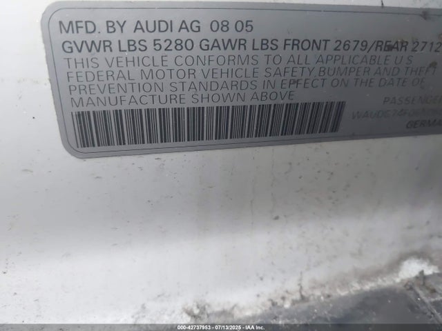 2006 AUDI A6 WAUDG74F06N060244 Photo 8